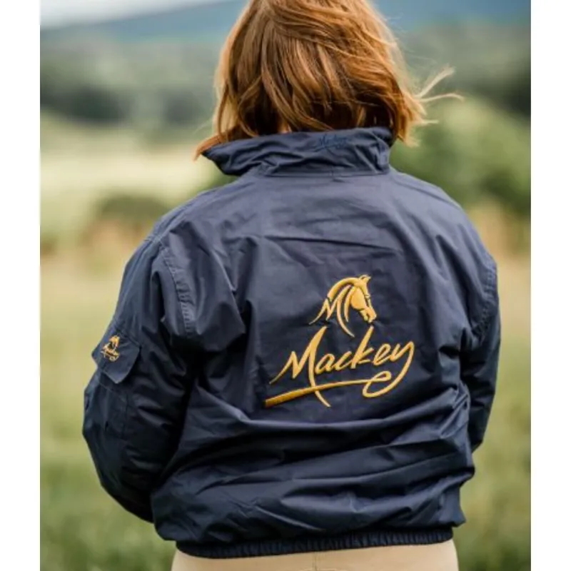 Mackey Blouson Jacket with Logo - Navy-1