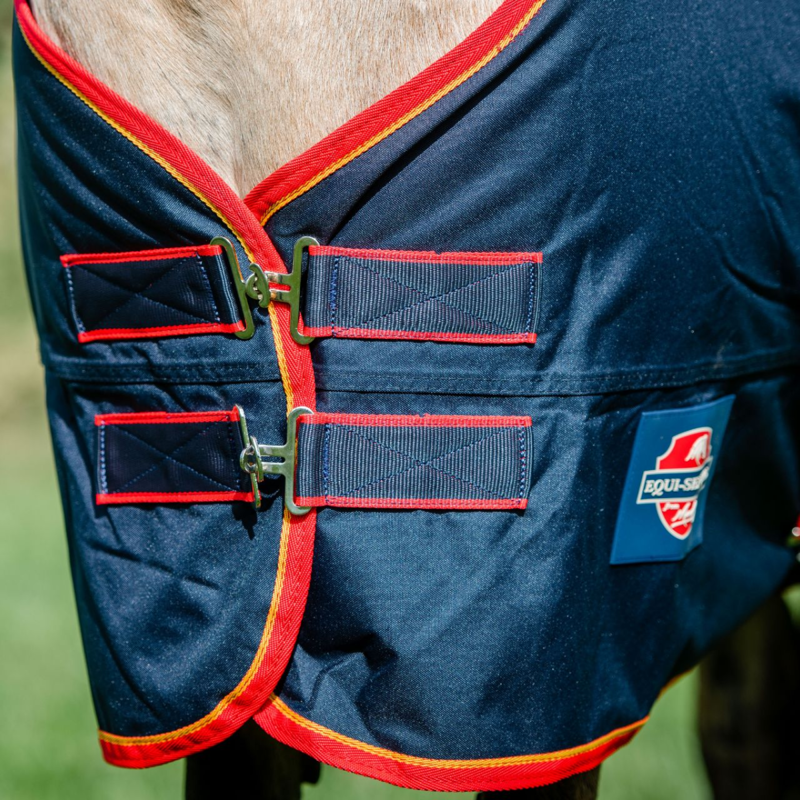 Equi-sential Standard Medium Turnout Rug - Navy/Red-1