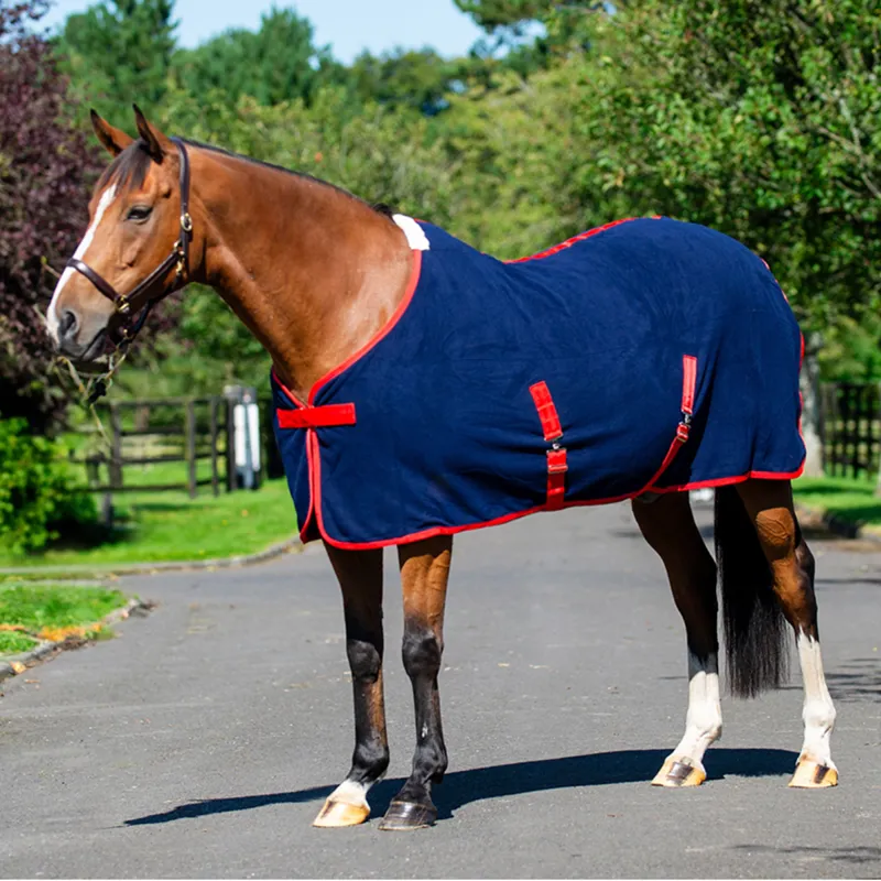 Equi-sential Fleece Cooler Rug - Navy/Red