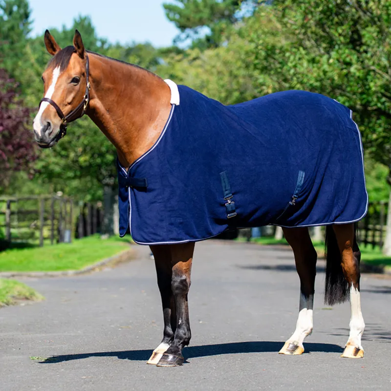 Equi-sential Fleece Cooler Rug - Navy/Silver