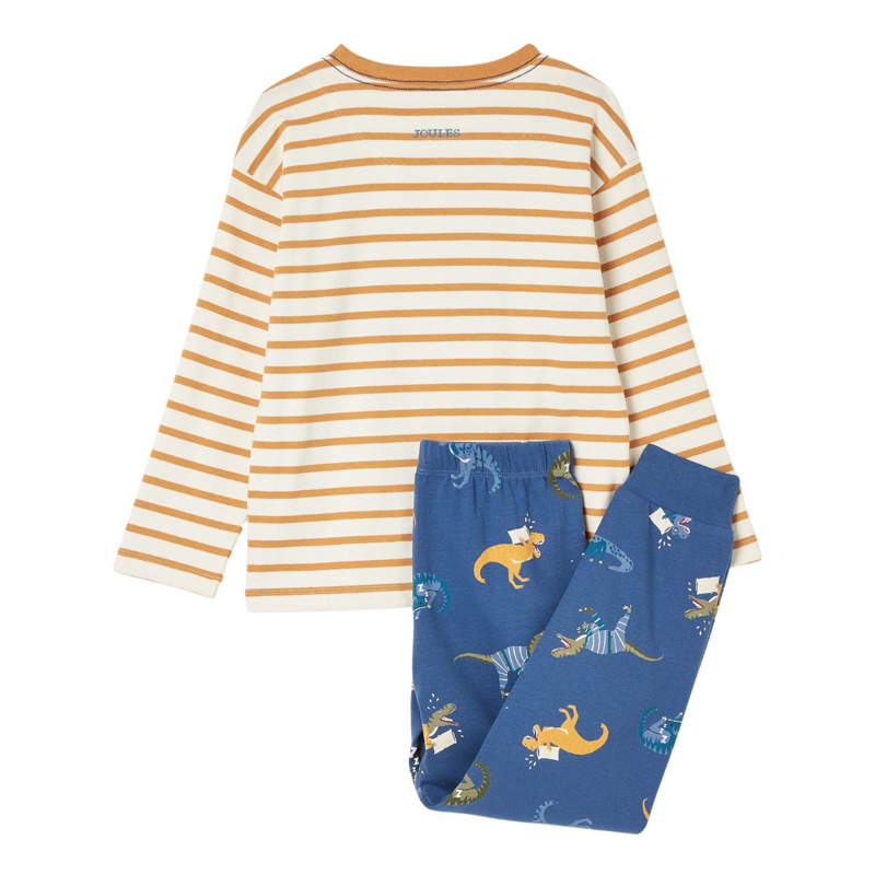 Joules Boys' Doze Days Dinosaur Jersey Pyjama Set - Blue-1
