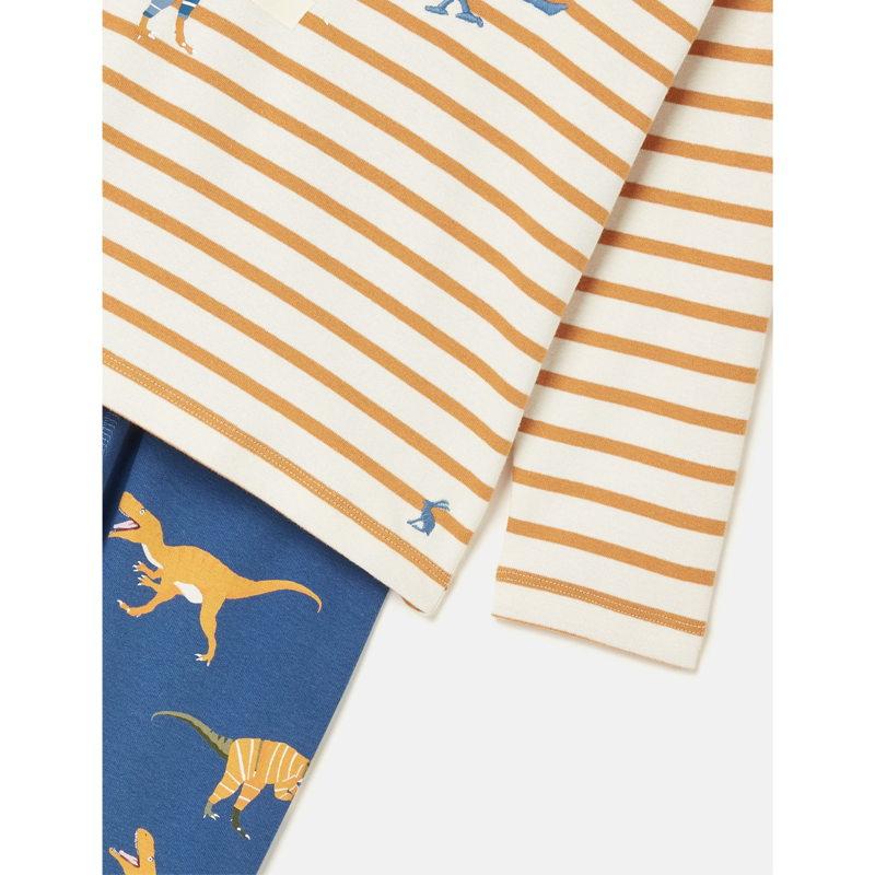 Joules Boys' Doze Days Dinosaur Jersey Pyjama Set - Blue-4
