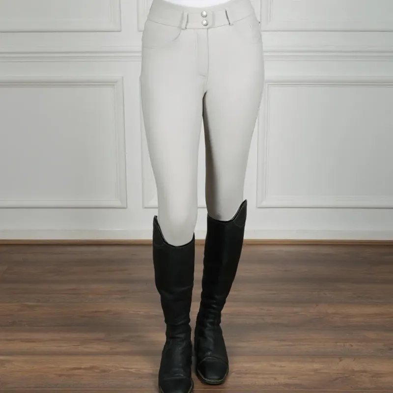 Coldstream Ledmore Diamante Breeches - Pearl Grey
