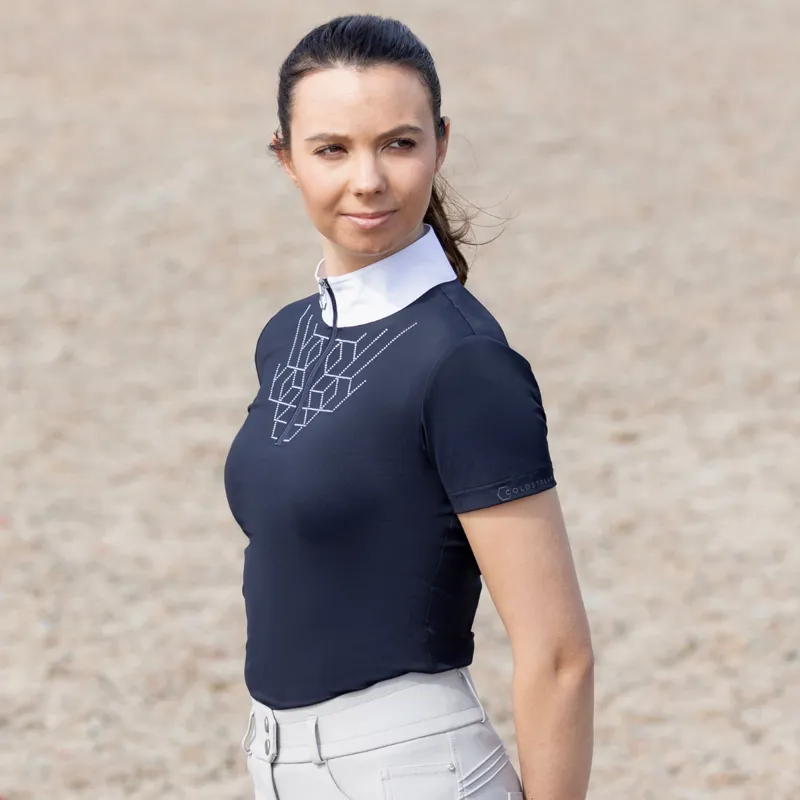 Coldstream Ledmore Diamante Show Shirt - Navy