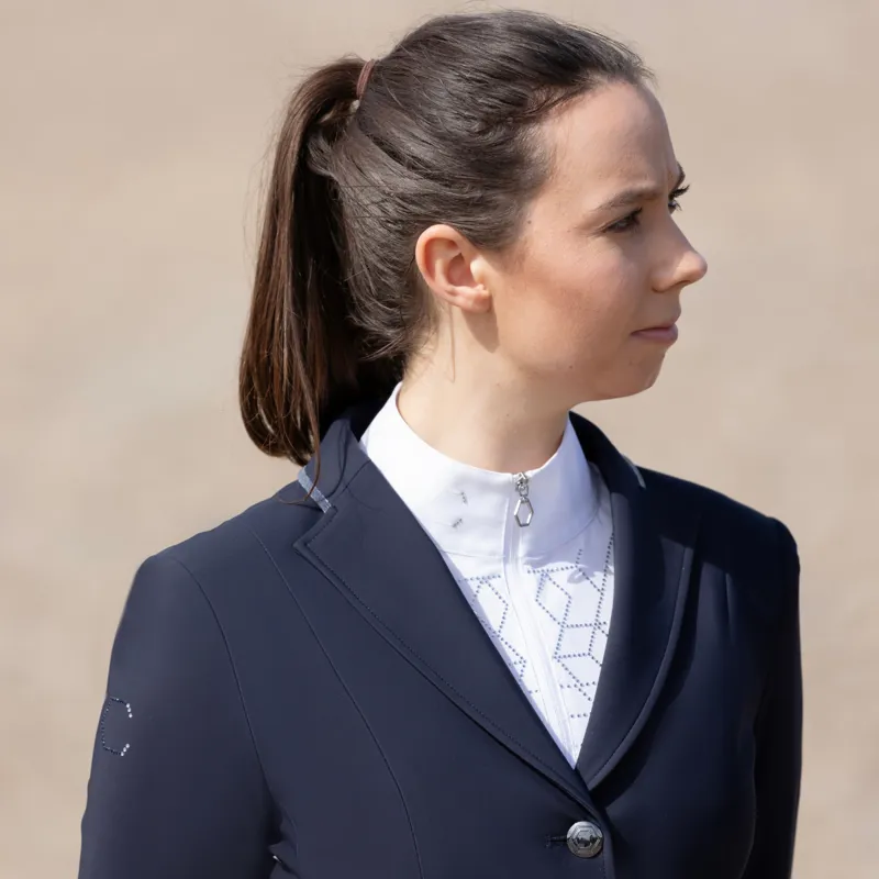 Coldstream Ledmore Diamante Show Shirt - Navy-2