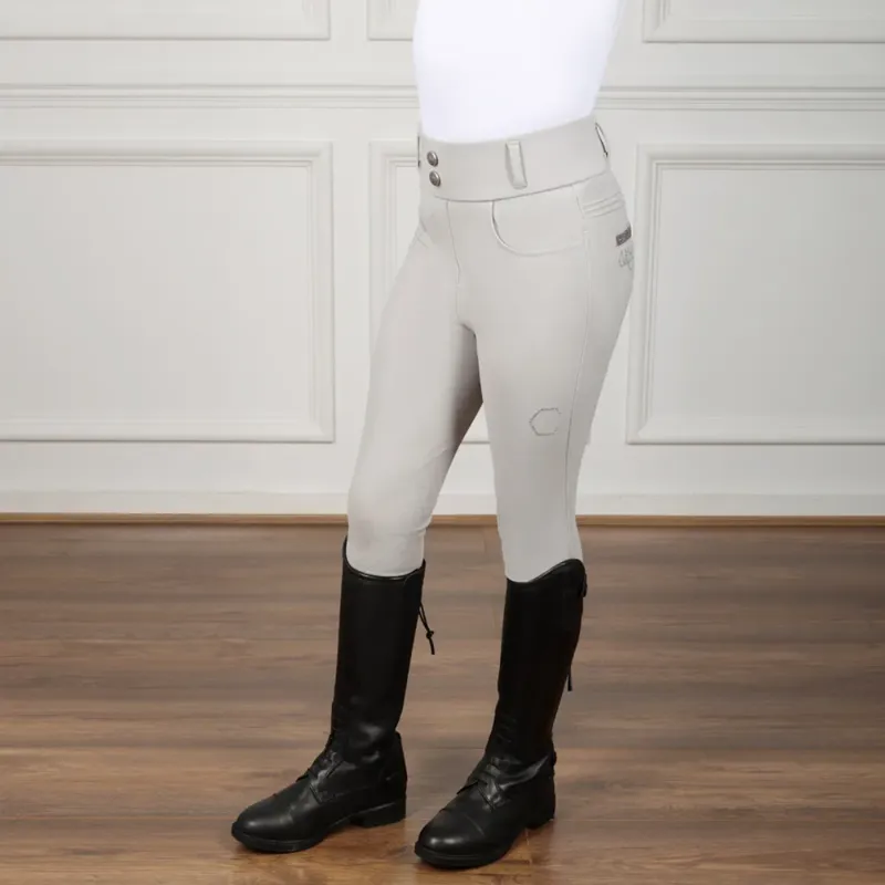 Coldstream Next Generation Child's Ledmore Diamante Riding Tights - Pearl Grey