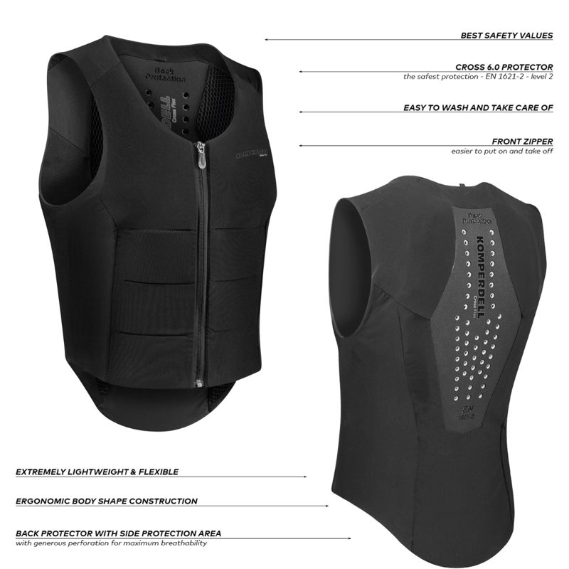 Komperdell Ballistic FlexFit Regular Safety Vest Adult- Black-3