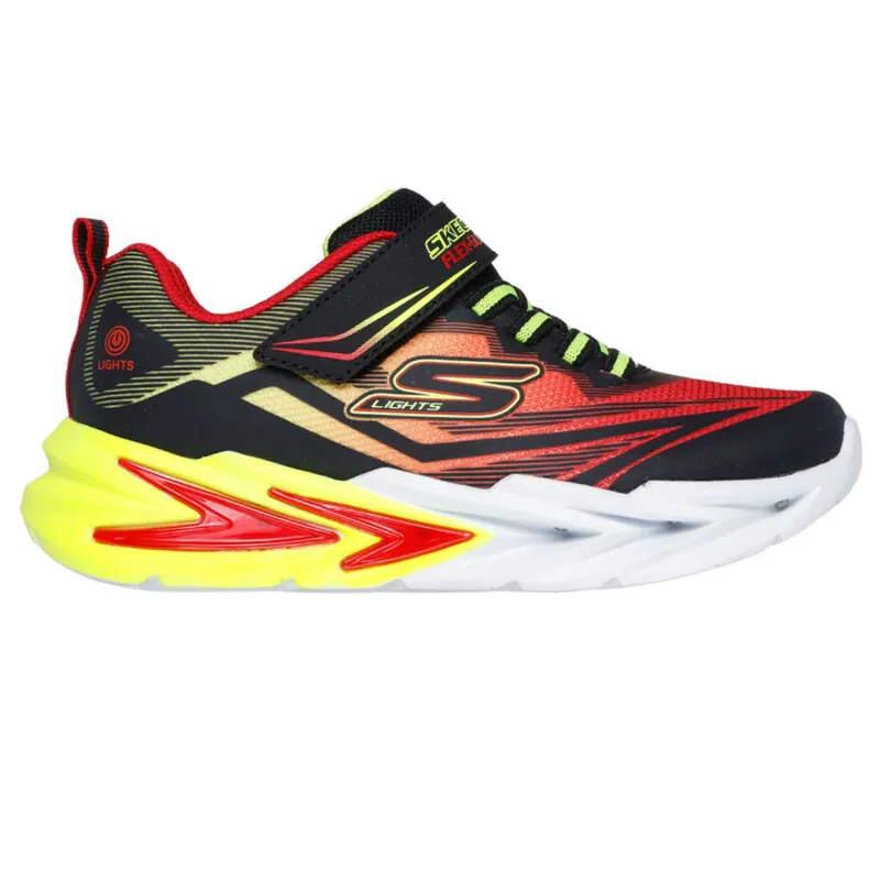 Skechers Boys' Flex-Glow Ultra Trainers - Black/Red