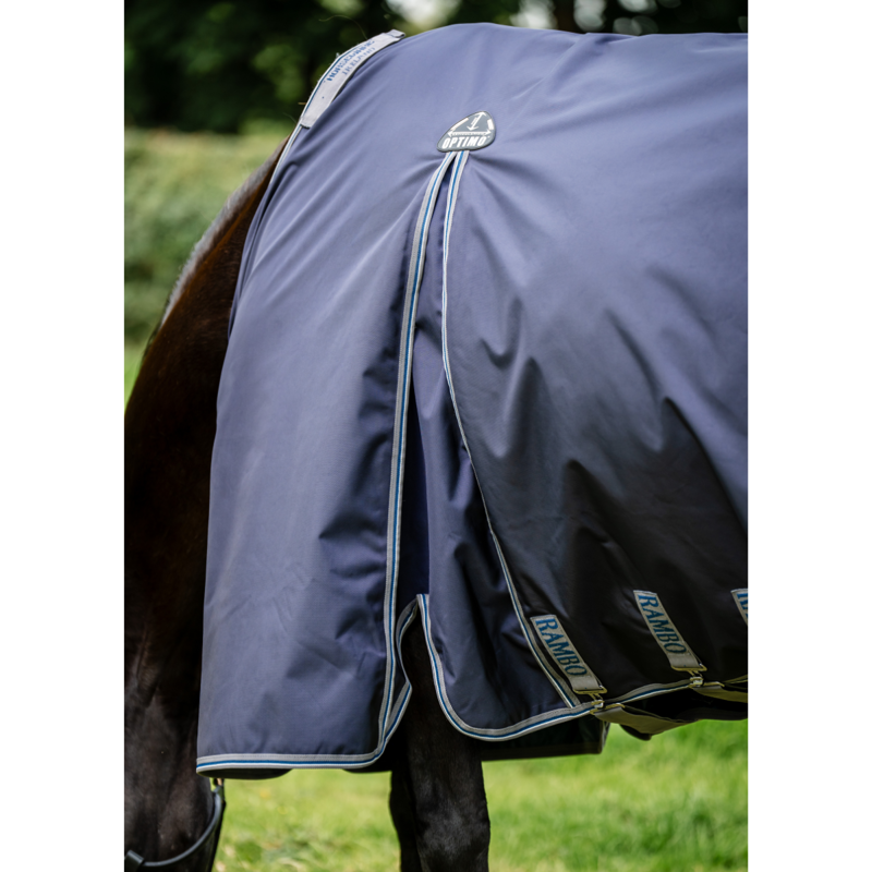 Horseware Rambo Optimo Plus Turnout Bundle 0g Outer + 200g Liner - Navy/Thunderstorm Grey/Silver-6