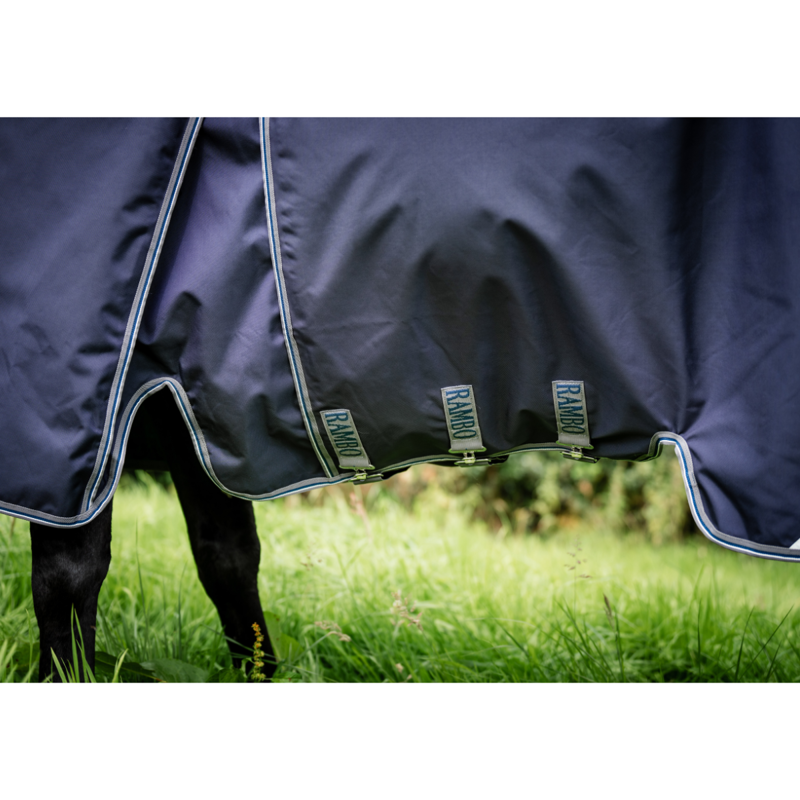 Horseware Rambo Optimo Plus Turnout Bundle 0g Outer + 200g Liner - Navy/Thunderstorm Grey/Silver-5