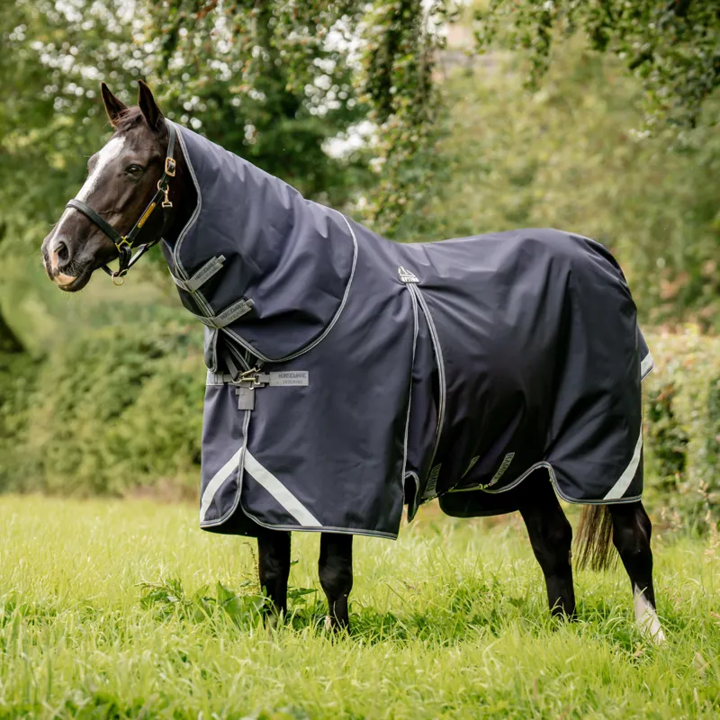 Horseware Rambo Optimo Plus Turnout Bundle 0g Outer + 200g Liner - Navy/Thunderstorm Grey/Silver-1