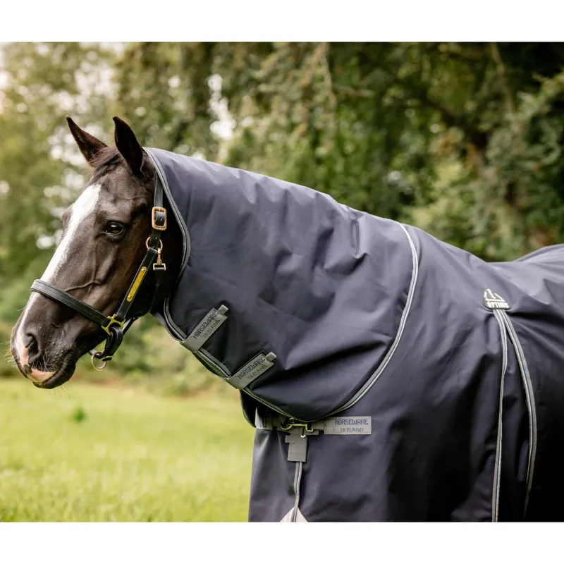 Horseware Rambo Optimo Plus Turnout Bundle 0g Outer + 200g Liner - Navy/Thunderstorm Grey/Silver-4