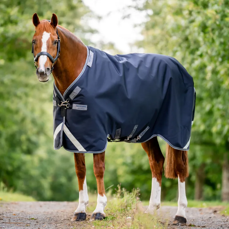 Horseware Rambo Supreme 1680D 450g Heavy Vari-Layer Turnout - Navy/Thunderstorm Grey/Silver-1
