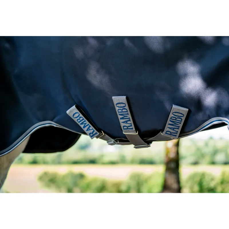Horseware Rambo Supreme 1680D 450g Heavy Vari-Layer Turnout - Navy/Thunderstorm Grey/Silver-7