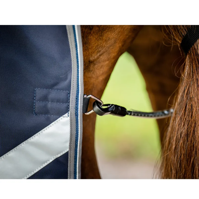 Horseware Rambo Supreme 1680D 450g Heavy Vari-Layer Turnout - Navy/Thunderstorm Grey/Silver-6