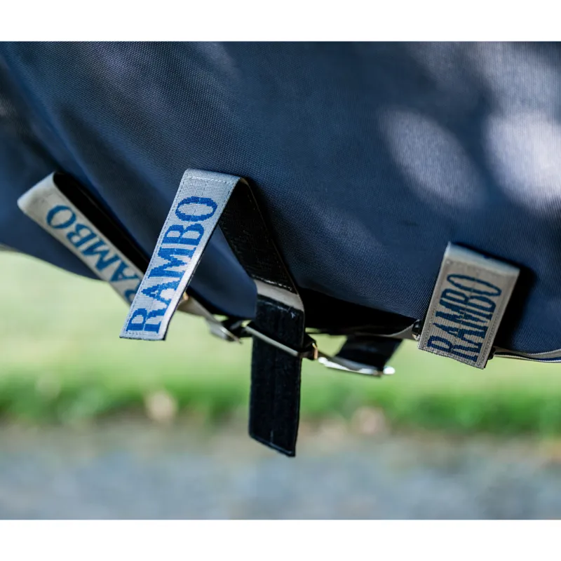 Horseware Rambo Supreme 1680D 450g Heavy Vari-Layer Turnout - Navy/Thunderstorm Grey/Silver-4