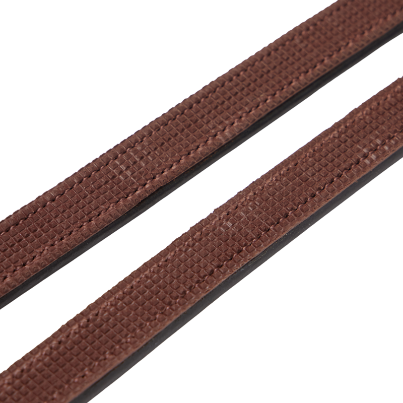 LeMieux Hunter Half Lined Curb Rein - Havana/Silver-1