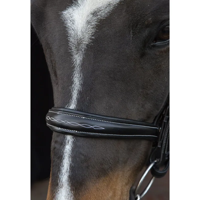 Schockemohle Monza F Bridle - Black/Cream/Silver-3