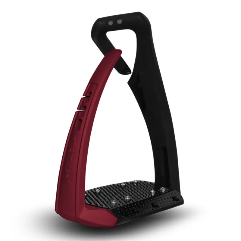 Freejump Soft'Up Pro+ Stirrups - Black/Pearl Red Velvet