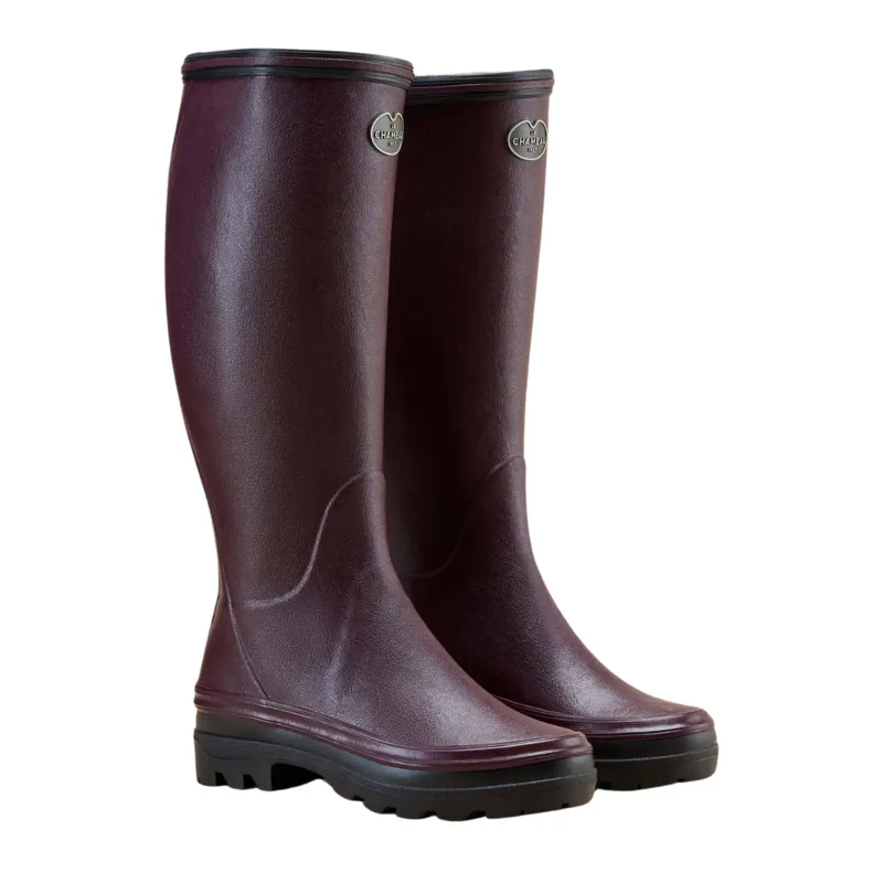 Le Chameau Women's Giverny Jersey Lined Boots - Cherry