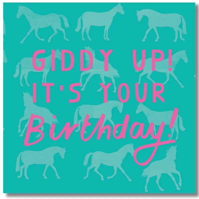 Gubblecote Beautiful Greetings Card -  Giddy Up