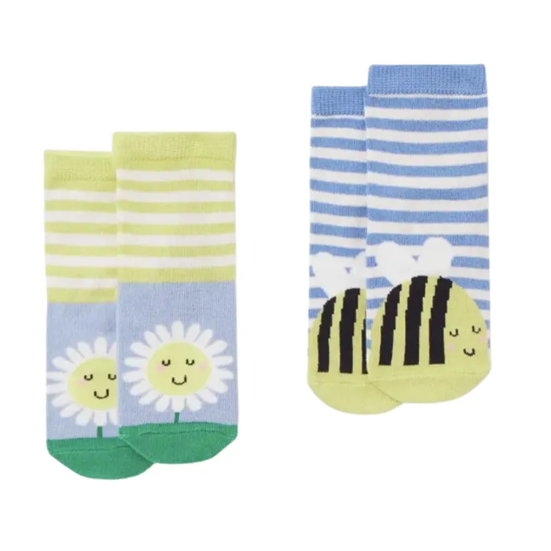Joules Neat Feet Character Socks - 2 Pack - Multi Daisy Bee