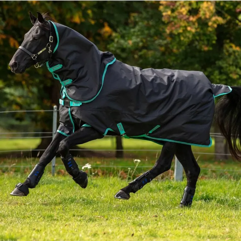 Amigo Hero 900 Plus 200g Disc Front Closure Turnout Rug - Black/Teal/Dark Cherry