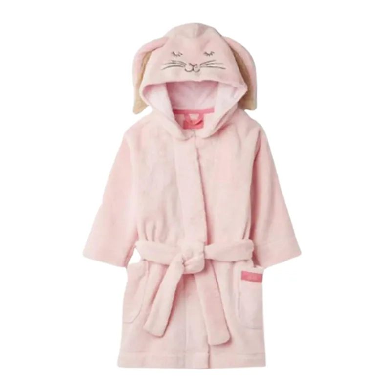 Joules Kids Bunny Novelty Dressing Gown - Pink Bunny