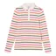 Joules Ladies Fairfield Long Sleeve Ribbed Polo Shirt - Multi Stripe