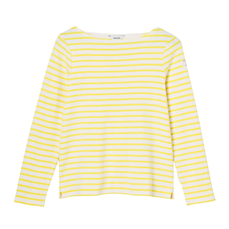 Joules Ladies Harbour Boat Neck Breton Top - Yellow Stripe