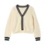 Joules Ladies Centre Court Cable Knit Cardigan - Cream