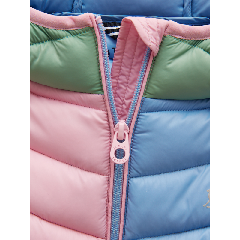 Joules Kids Carin Hotchpotch Showerproof Padded Coat - Pink-5