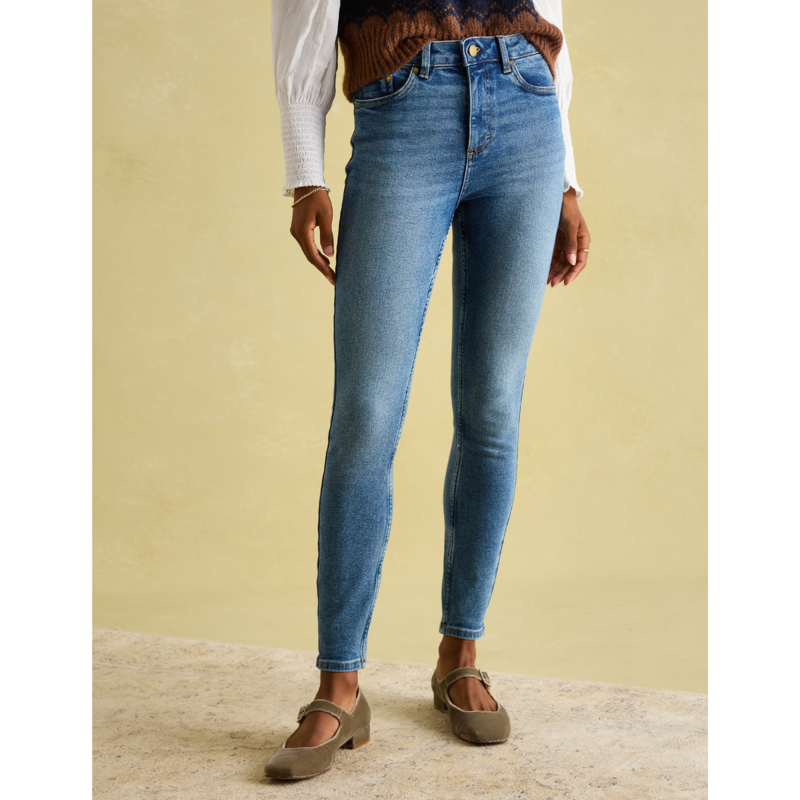 Joules Ladies Skinny Jeans - Mid Blue Denim-5