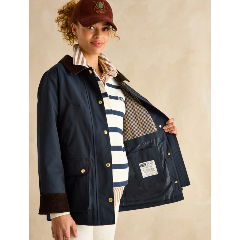 Joules Ladies Katherine Waterproof Heritage Coat - Navy-3