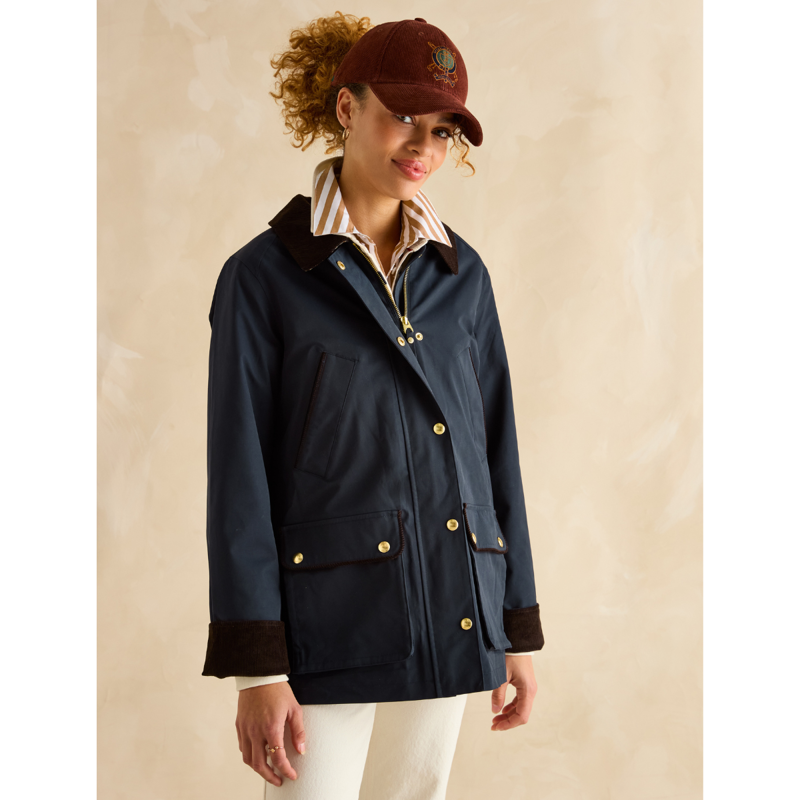 Joules Ladies Katherine Waterproof Heritage Coat - Navy-1