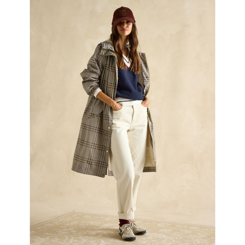 Joules Ladies Holkham Waterproof Packable Raincoat - Dartmoor Check-5