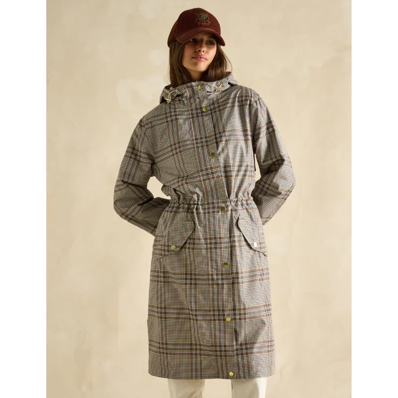 Joules Ladies Holkham Waterproof Packable Raincoat - Dartmoor Check-1
