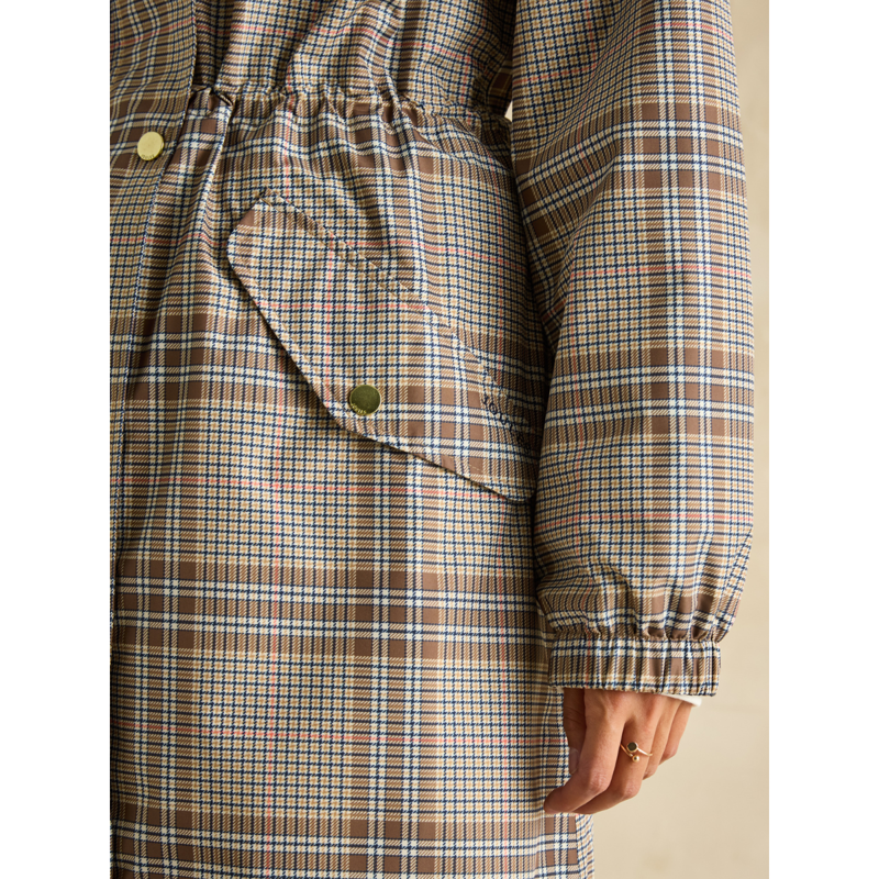 Joules Ladies Holkham Waterproof Packable Raincoat - Dartmoor Check-6