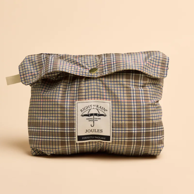 Joules Ladies Holkham Waterproof Packable Raincoat - Dartmoor Check-7