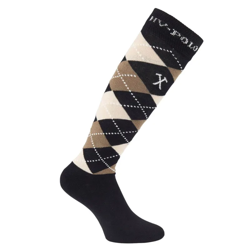 HV Polo Argyle Socks - Black/Taupe/Creme