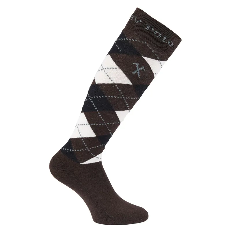 HV Polo Argyle Socks - Coffee/Black/Grey Melange
