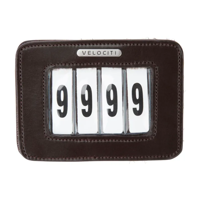 Shires Velociti Saddlecloth 4 Number Holder - Havana