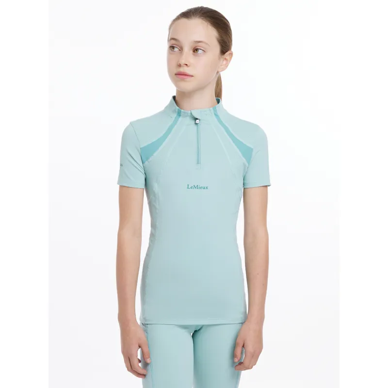 LeMieux Young Rider Short Sleeve Mia Mesh Base Layer - Aqua