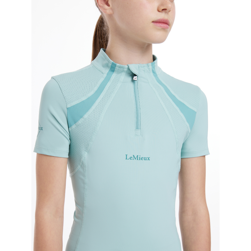 LeMieux Young Rider Short Sleeve Mia Mesh Base Layer - Aqua-2