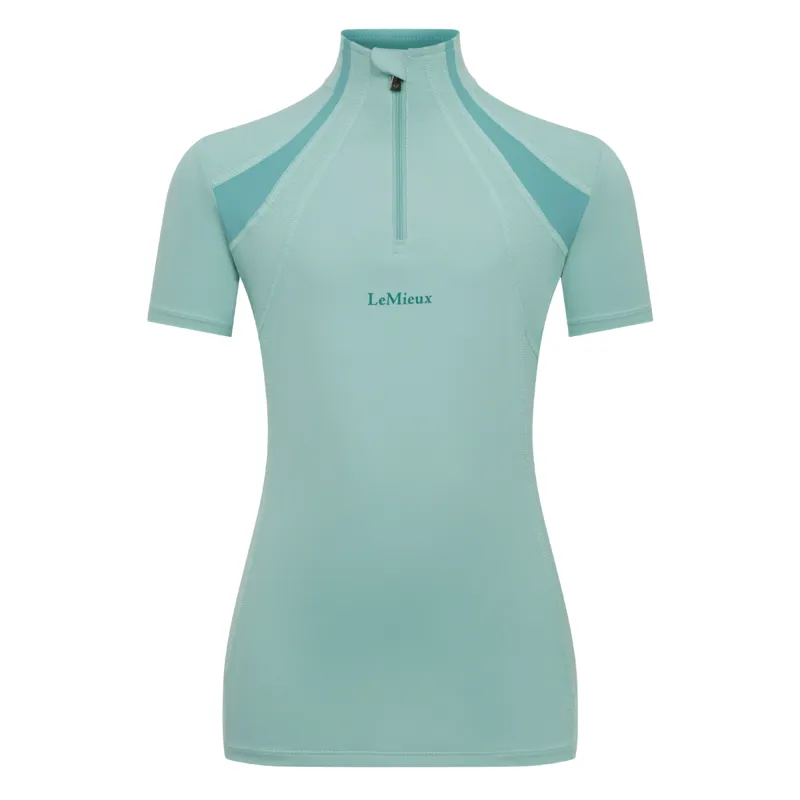 LeMieux Young Rider Short Sleeve Mia Mesh Base Layer - Aqua-3