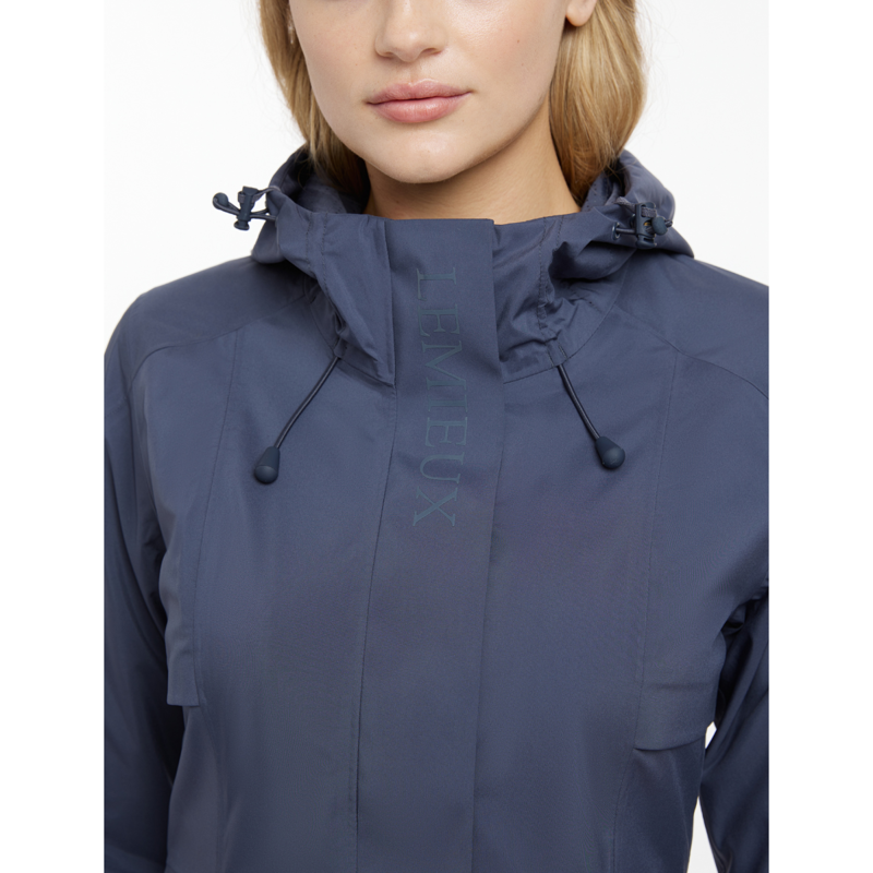 LeMieux Ladies Grace Long Rain Jacket - Dusk Blue-2