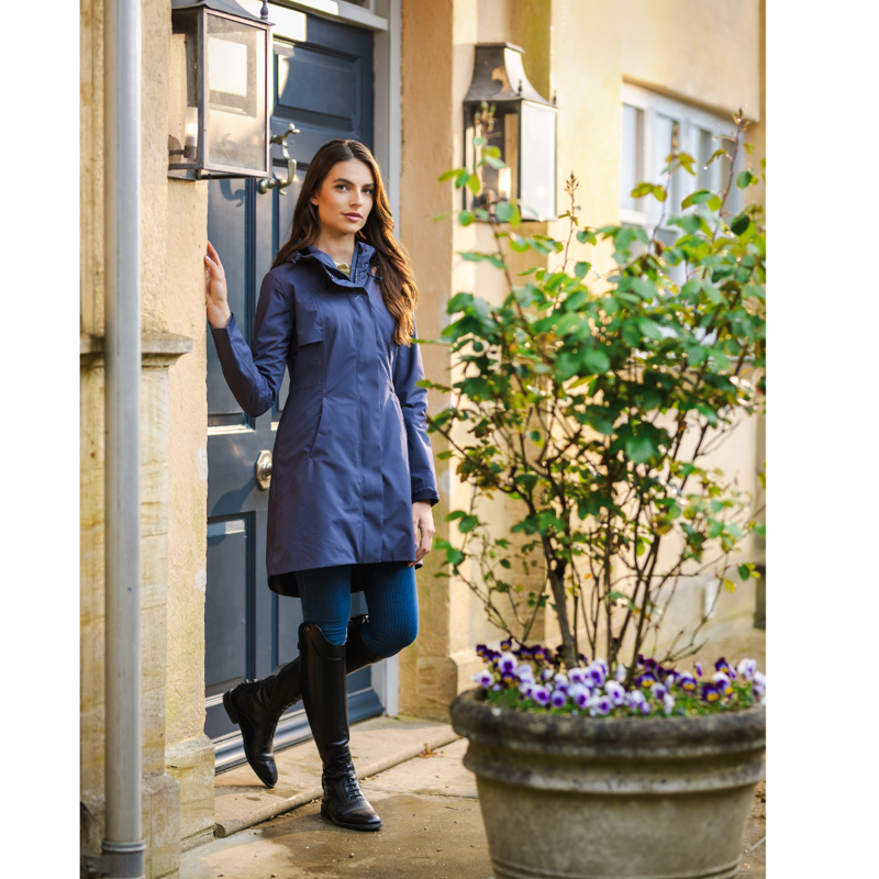 LeMieux Ladies Grace Long Rain Jacket - Dusk Blue-7