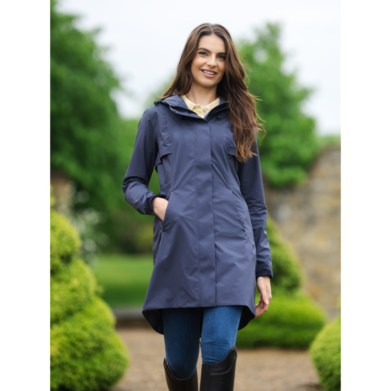 LeMieux Ladies Grace Long Rain Jacket - Dusk Blue-5