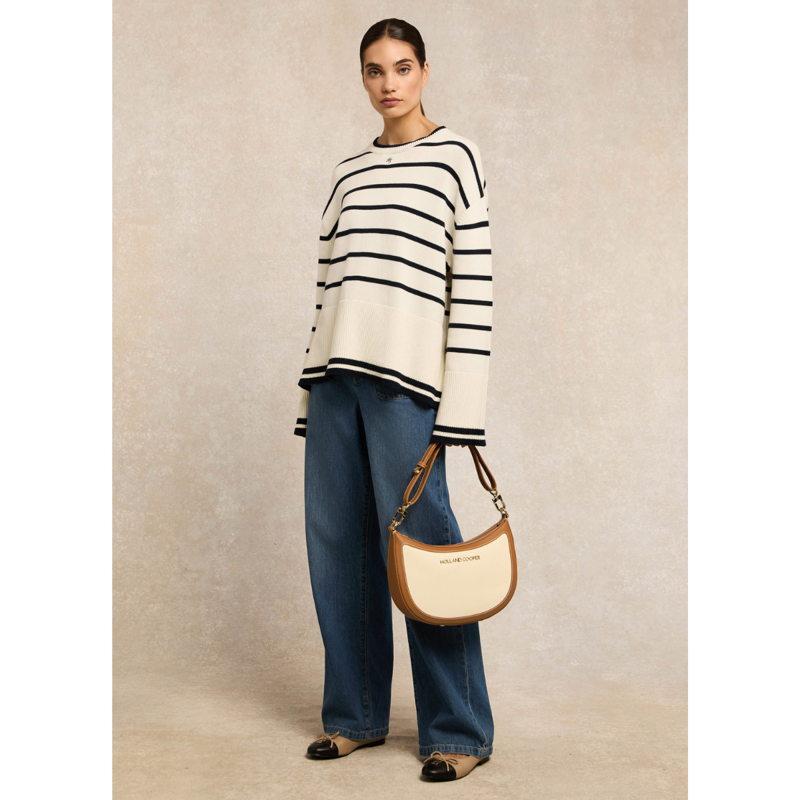 Holland Cooper Antonia Crew Neck Knit - Natural Stripe-4