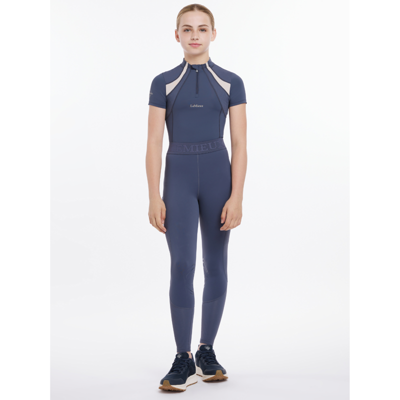 LeMieux Young Rider Lizzie Mesh Legging - Dusk Blue-3